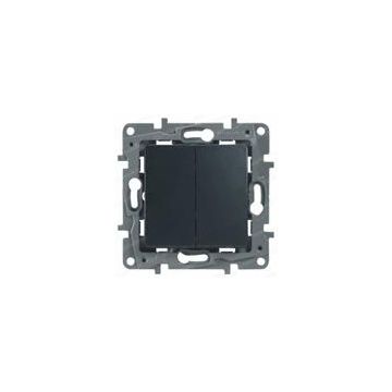 Legrand Etika Антрацит Переключатель 2-клавишный, 10А,