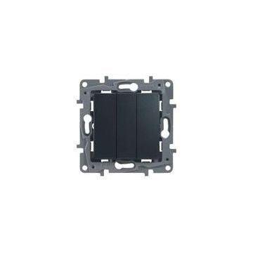 Legrand Etika Антрацит Выключатель 3-клавишный, 10А,