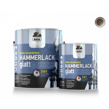 Эмаль Dufa Hammerlack, на ржавчину, алкидная, гладкая, Коричневая 2,5 л