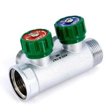 Коллектор FAR 1″x3/4″ на 2 выхода «евроконус» (ВР-НР) FK3821134
