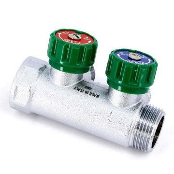 Коллектор FAR 1″x3/4″ на 2 выхода «евроконус» FK 3821 134