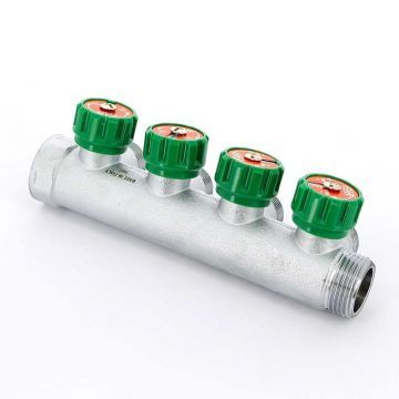 Коллектор FAR 1″x3/4″ на 4 выхода «евроконус» ВР-НР FK3824134 