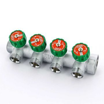 Коллектор FAR 1″x3/4″ на четырьмя выхода евроконус ВР-НР FK3824134 