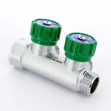 Коллектор FAR 3/4″x1/2″ на два выхода «евроконус» ВР-НР FK 3821 3412