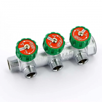 Коллектор FAR 3/4″x1/2″ на трый выхода "евроконус" (ВР-НР) FK38223412