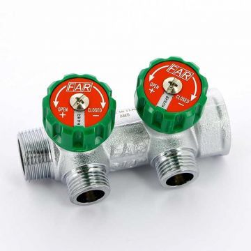Коллектор FAR 3/4″x1/2″ на 2 выхода плоское уплотнение FK38213412TP