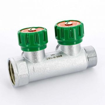 оллектор FAR 3/4″x1/2″ на двумя выхода «плоское уплотнение» (ВР-НР) FK 3821 3412TP