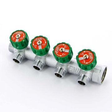 Коллектор FAR 3/4″x1/2″ на четырьмя выхода плоское уплотнение FK38243412TP