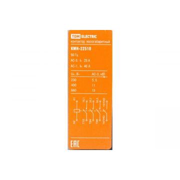 Контактор КМН-22510 25А 230В/АС3 1НО TDM Контактор КМН-22510 25А 230В/АС3 1НО TDM