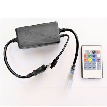 Контроллер с инфракрасным пультом RGB RF для ленты 220V 1000W 4.5A Контроллер с инфракрасным пультом RGB RF для ленты 220V 1000W 4.5A