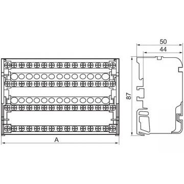 Шина на DIN-рейку в корпусе (кросс-модуль) ШНК 4х7 3L+PEN IEK