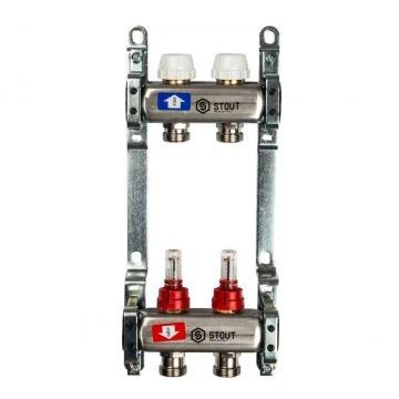 Коллекторная группа для отопления STOUT 1*3/4x2 вых