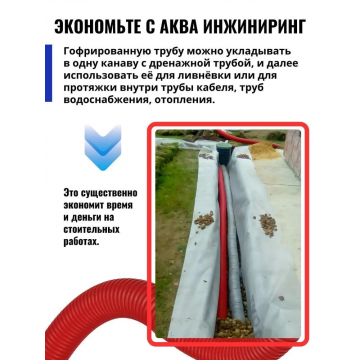 Труба двухслойная  110 красная N ПНД/ПВД 50м (SN6)